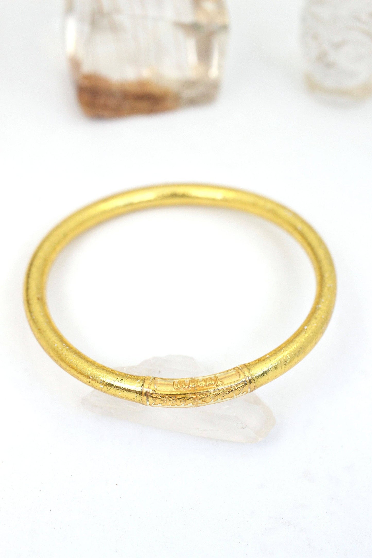 Single Rainbow Thai Buddhist Temple Bracelet, Mantra Bangle: Sangria / 1 Bangle / Large (8.04" Inner Circumference)