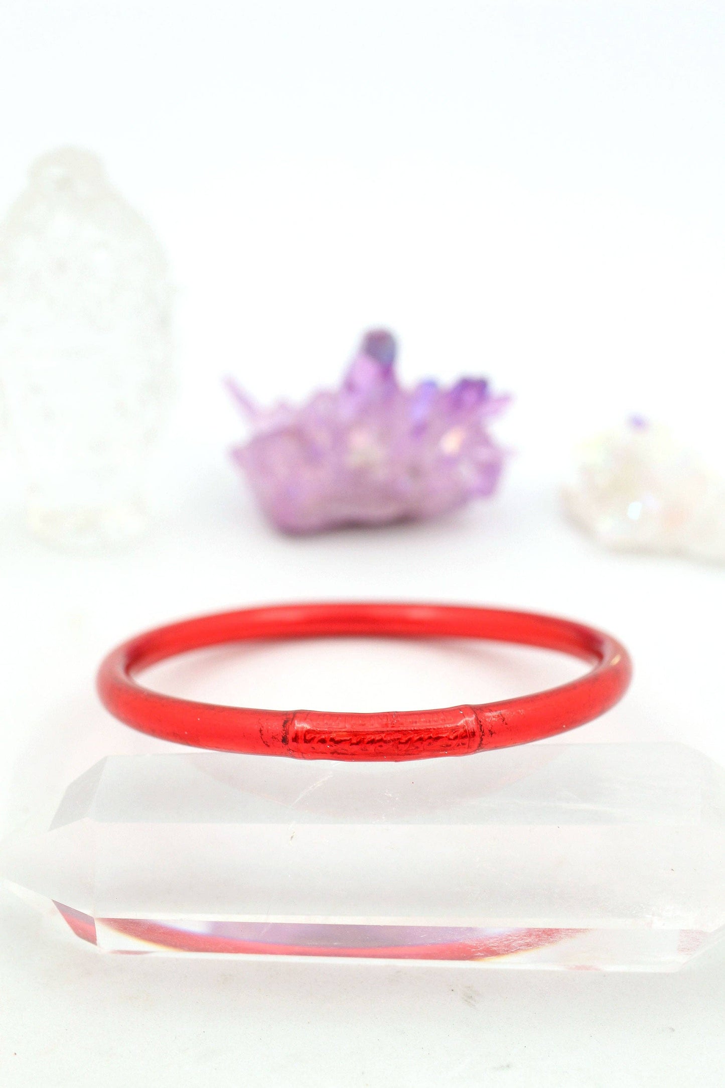 Single Rainbow Thai Buddhist Temple Bracelet, Mantra Bangle: Sangria / 1 Bangle / Large (8.04" Inner Circumference)