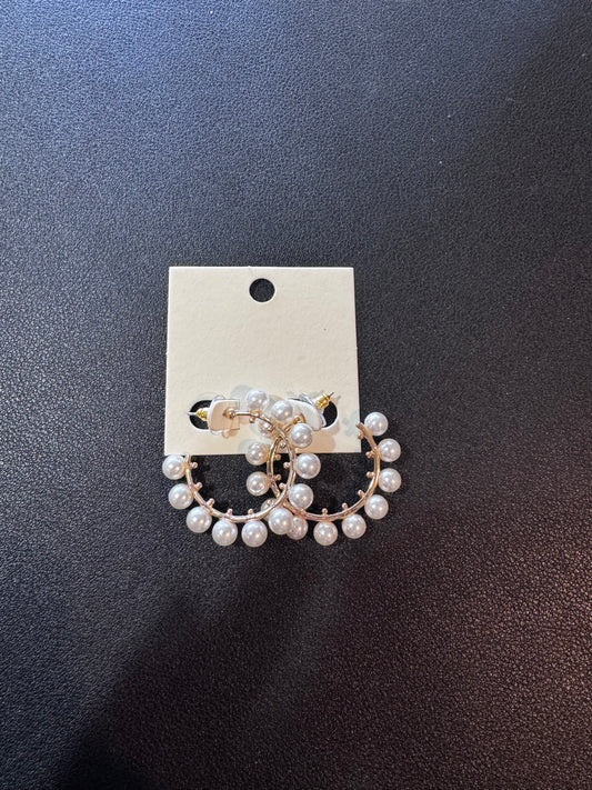 Pearl Gold Hoops