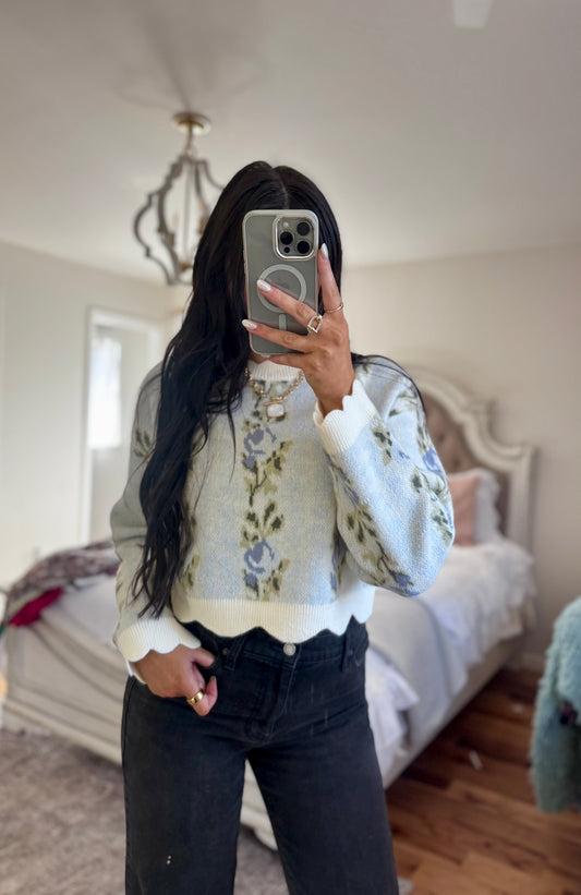 Foral Knit Sweater