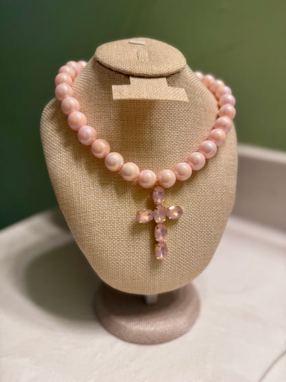 Pink Grace Cross Necklace